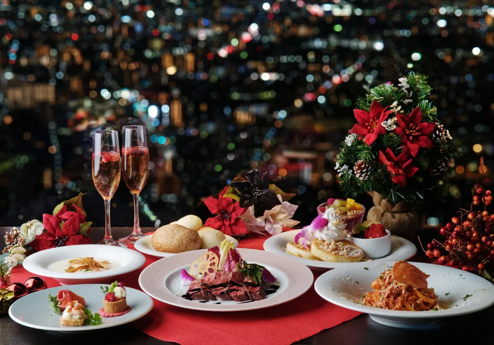 夜景が見える窓際確約 Aloha Table クリスマスコース(乾杯スパークリング付き)